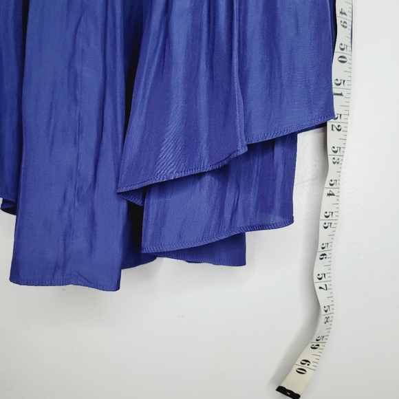 Ramy Brook Anna Dress Navy Blue Large Halter Neckline Smocked Waist Lace Accents - Picture 6 of 9